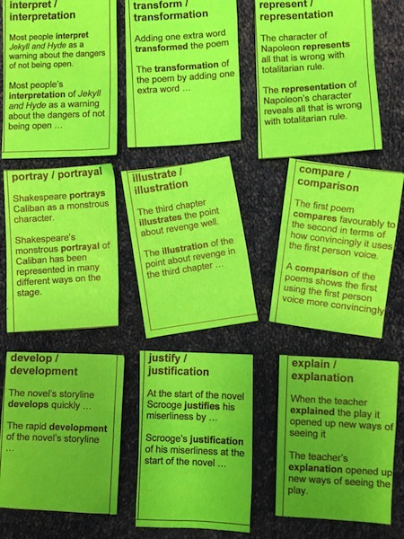 green discussion cards